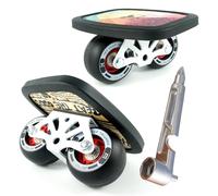 TKT FreeSkates - Metal Split Wheel Skateboard - High Resilience Free Drift Board - Maple Deck Drift Shoes with Edge Protector - High End Bearing Portable Outdoor Free Drift Plate