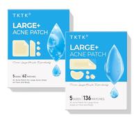 TKTK Large Pimple Patches 198 Count 7 Sizes Acne Patch Bulk Face & Body, Blemishes Zit Breakouts for All Skin Types