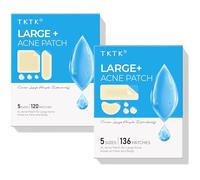 TKTK Large Pimple Patches 256 Count 7 Sizes Acne Patch Bulk Face & Body, Blemishes Zit Breakouts for All Skin Types