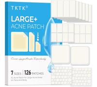 TKTK Large Pimple Patches for Face, 7 Sizes XL Acne Patches, Big Hydrocolloid Bandages for Body, Chin, Forehead, Chest, Back Zit Breakouts, Hydrocolloid Patch (7 Sizes 126 Count)