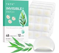 TKTK Pimple Patches, 12mm Invisible Acne Patches for Face with Salicylic Acid, 0.01cm Extra Thin Outer Edge, Hydrocolloid Zit Patch for Pustule, Whitehead, Cystic Acne Spot Treatment, 48 Count