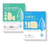 TKTK Pimple Patches for Face 443 Count + Large Acne Patches for Body 142 Count, 7 Sizes Pimple Patch Bulk Face & Body, Odorless Acne Stickers