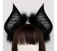 Tktouci Bat Ears Headband | Fancy Cosplay Headwear | Bat Ears Gothic Hair Hoop | Halloween Headband For Women | Black Hair Accessories | Photo Props And Style Accessories For Stage Show