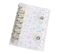 Tktouci Binder Sleeves | PVC Notebook Organizer Binder Cover with Star Pattern | Small Organizer Supplies for Girls Boys Youth Kids Family Friends Son Daughter