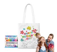 Tktouci Canvas Tote Bag for Painting - Coloring Candy Bags | Mother's Day Educational Learning Activities with Paint Pens for Kids Ages 3+ Home Kindergarten Classroom School Outdoor Travel