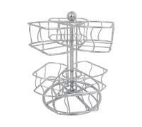 Tktouci Carousel Tea Bag Holder | 2-Tier Metal Rotating Coffee Pod Organizer | Teabag Basket Coffee Sugar Stand,for Hotel Pantry Home Office Counter Cabinet Kitchen