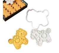 Tktouci Cookie Shaper,Non-Stick 3D Printed Cute - Horse-Shaped Cookie Cutter Baking Tools - for Holiday Party Home Kitchen Apartment New Year Family Beginners Dough Pie Dessert