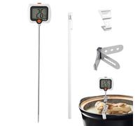 Tktouci Cooking Temperature Gauge - Long Probe Kitchen Meter with Pot Clip,Food Temperature Gauge with Rotatable Display | for Outdoor Grilling BBQ Restaurant Frying Cooking Candle Making