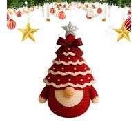 Tktouci Crochet Kit Christmas, Christmas Tree Gnome Knitting Kit, Stress Relief Handmade Crafting Set for School Projects Backyard Relaxation Art Teachers Family Bonding