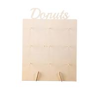 Tktouci Donut Stand - 9-Peg Wood Doughnuts Holder Board | Decorative Donut Stand for Cafe Wedding Party Christmas Table Centerpieces Catering Dining Buffet Display