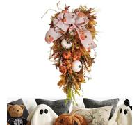Tktouci Fall Harvest Teardrop Swag | Decorative Teardrop Swag | Rustic Wreath, Festive Harvest Front Door Autumn, Exquisite Artificial Fall Autumn Wreaths