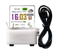 Tktouci Hologram Cube - Tabletop Decor Photo Display | Real-Time Display, Transparent Digital Clock with GIF Animation & Photo Album, Small Weather Station