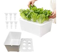 Tktouci Hydroponics Growing System | 6-Holes Hydroponic Box Kit - Vegetables Planting Box,for Flowers Fruits Indoor Outdoor Garden Greenhouse Farm Backyard Windowsill Balcony Office