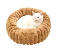 Tktouci Round Cat Bed - Washable Warm Round Cat Couch | Non-Slip Plush Pet Cushion for Indoor Outdoor Balcony Offices Corner Floor Living Room Travel Apartment Home