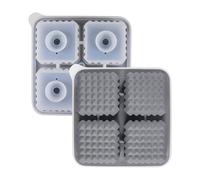 Tktouci Whiskey Ice Mold - 4-Cavity Ice Mold Tray Freezer | Easy-Release Maker Lagre Cube Shape Mould for Party Camping Whiskey Tasting Home Bar Party Drinks Weddings Cocktail Making Kitchen