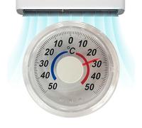 Tktouci Window Thermograph, Window Analog Thermograph Temperature Gauge, Adhesive Transparent Measurement Monitor for Bathroom Bedroom Apartment Living Room