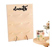 Tktouci Wooden Donut Stand, 9-Peg Wood Doughnuts Holder Board, Decorative Donut Stand for Cafe Wedding Party Christmas Table Centerpieces Catering Dining Buffet Display