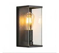 TkTsjtle Outdoor Wall Sconce, 1 Pack 9.45" Black Aluminum Exterior Wall Lamp with Clear Tempered Glass, E26 Modern Porch Light, IP54 Waterproof Wall Light Fixture for Porch Garage Entryway
