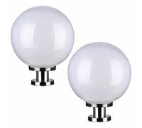 TkTsjtle Silver Stainless Steel Column Lamp Outdoor Path Lamp IP44 White Round Pedestal Lights Ball Pedestal Lamp Terrace Landscape Yard Garden Lights Modern E27 Acrylic Lawn Lamp