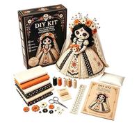 Tkukkwr Patchwork Doll DIY Kit Sugar Sewing Craft Kits For Adults Halloween Fabric Doll Making Kit Fall Home Decor Handmade Gift For Craft Lovers And Collectors Arts (C, One Size)
