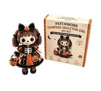 Tkukkwr Patchwork Doll DIY Kit Sugar Sewing Craft Kits For Adults Halloween Fabric Doll Making Kit Fall Home Decor Handmade Gifts for Crafts Lovers And Collectors Arts (B, One Size)