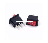 TKUONE 100PCS Power Switch 3 Pin AC 3A 250V 10 * 15mm Red Button Switch ON OFF 10X15MM Rocker Switch