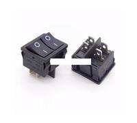 TKUONE 10Pcs KCD2 21x24mm 21 * 24mm Black Rocker Switches Two-Way Switch 4 Pin 2 Position 6A/12A 250VAC ON-OFF