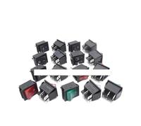 TKUONE 20Pcs Rocker Power Switch Kit 25 * 31mm KCD4-201 4 Pin 6 Pin 2/3 Position 16A 250V 20A 125VAC Green Red Black Button with Light
