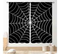 TKUYO Super Hero Spider Curtains, Black Superhero Spider Web Boys Curtains for Kids Baby Room Living Room Bedroom Nursery Playroom Blackout Drapes 2 Panel Sets, 42"x45" Inch