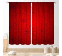 TKUYO Super Hero Spider Curtains, Red Superhero Spider Web Boys Curtains for Kids Baby Room Living Room Bedroom Nursery Playroom Blackout Drapes 2 Panel Sets, 42"x45" Inch