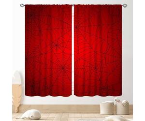 TKUYO Super Hero Spider Curtains, Red Superhero Spider Web Boys Curtains for Kids Baby Room Living Room Bedroom Nursery Playroom Blackout Drapes 2 Panel Sets, 42"x54" Inch