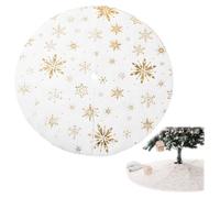 Tkxjry 120 cm Christmas Tree Blanket, White, Large Christmas Tree Skirt, Plush White, Christmas Tree Blanket with Snowflake Sequins Rug, Round, Christmas Tree Skirt, for Christmas Decoration