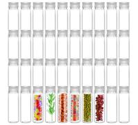 Tkxjry 20 ml Small Glass Bottle Glass, Clear Liquid Sample Bottles, Transparent Test Tube with Screw Cap, Transparent Small Bottles, for Flower Vase Beads Candy Glass Beads Laboratory