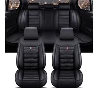 Tkxvcejv Car Seat Cover Protector For VW All Models For Polo For Golf For Passat CC For Touran For Tiguan For Toureg For Touareg For Phaeton For T-ROC Car Seat Cover(C Black 5 Seat)