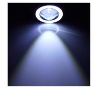 Tkxvcejv Front Bumper Fog Light 3.5'' 30W Car White COB LED Projector Angel Eyes Blue Ring DRL Fog Light Lamp(White)
