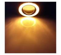 Tkxvcejv Front Bumper Fog Light 3.5'' 30W Car White COB LED Projector Angel Eyes Blue Ring DRL Fog Light Lamp(Yellow)