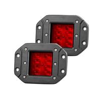 Tkxvcejv Headlight Assembly 5inch Flush Mount LED Pods Car Flood Work Light Offroad 4x4 SUV ATV UTV Red Tail Light Truck Lorry Van Amber Fog Driving Lamp(5inch Red LED)