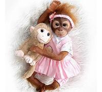 TKYFOYS Reborn Dolls Monkey 21 inch 52cm Realistic Soft Vinyl Silicone Handmade Real Looking Lifelike Newborn Reborn Monkey Dolls Girls