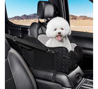 TKYZ Center Console Dog Car Seat,Pet Puppy Car Seat,Middle Console Dog Car Seat for Small Dogs,Cat Car Seat (Leather Black)