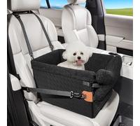 TKYZ Dog Car Seats for Small Medium Dogs,PU Leather Car Seat Boosters,Foldable Puppy Cat Carseats (Black, Small Dog)
