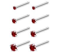 Tkzndnm F136 Titanium 20/18G Nose Rings Implant Grade Stud Piercing Jewelry for Women Men, 20g-Corkscrew, Metal, cubic zirconia