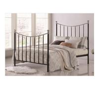 TL Beds Contemporary Curved Black Metal Bed Frame - Double 4Ft6"