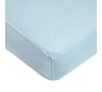 TL Care Fitted Crib Sheet 28" x 52", Soft Breathable Neutral 100% Cotton Jersey Sheet, Blue, for Boys and Girls, Fits Crib and Toddler Bed mattresses