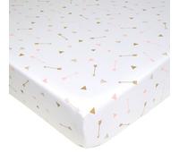 TL Care Fitted Crib Sheet 28" x 52", Soft Breathable Neutral 100% Cotton Jersey Sheet, Gold and Pink Arrows, for Boys and Girls, Fits Crib and Toddler Bed mattresses