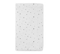 TL Care Printed 100% Natural Cotton Jersey Knit 18 x 36 Cradle/Bassinet Sheet - Fitted, Gray Star and Moons, Soft Breathable, for Boys and Girls