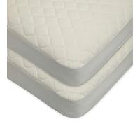 TL Care Twin Pack Waterproof Quilted Crib Size Fitted Mattress Cover Made with Organic Cotton, Natural Color