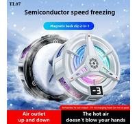 TL07 5V/3A Magnetic Phone Cooler for PUBG Mobile - Semiconductor Freeze Cooling Fan with Digital Temperature Display - Back Clip black