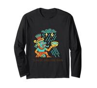 Tlaloc and The Rain Aztec Storm God Mesoamerican Myth Design Long Sleeve T-Shirt