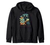 Tlaloc and the Rain Aztec Storm God Mesoamerican Myth Design Zip Hoodie