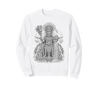 Tlaloc Aztec Rain God Sacred Storm Temple Myth Line Art Sweatshirt